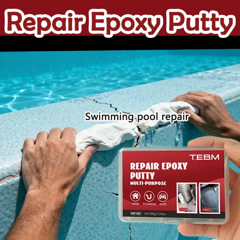 High Strength Epoxy Putty, Waterproof & Heat Resistant Repair Adhesive, Hand-Kneadable, White & Black Options, for Plumbing, Aut