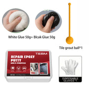 High Strength Epoxy Putty, Waterproof & Heat Resistant Repair Adhesive, Hand-Kneadable, White & Black Options, for Plumbing, Aut