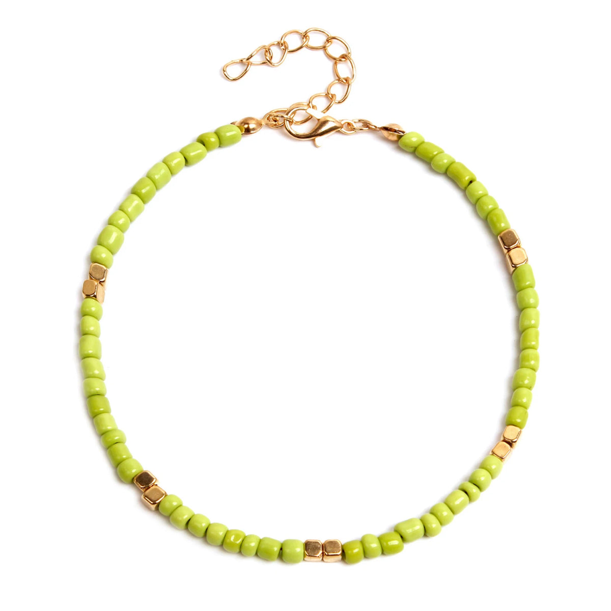 Bohemian Colorful Glass Beaded Anklet For Women Handmade Anklets on the leg Summer Beach Barefoot Jewelry Gift 21cm long,1 Piece