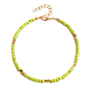 Bohemian Colorful Glass Beaded Anklet For Women Handmade Anklets on the leg Summer Beach Barefoot Jewelry Gift 21cm long,1 Piece