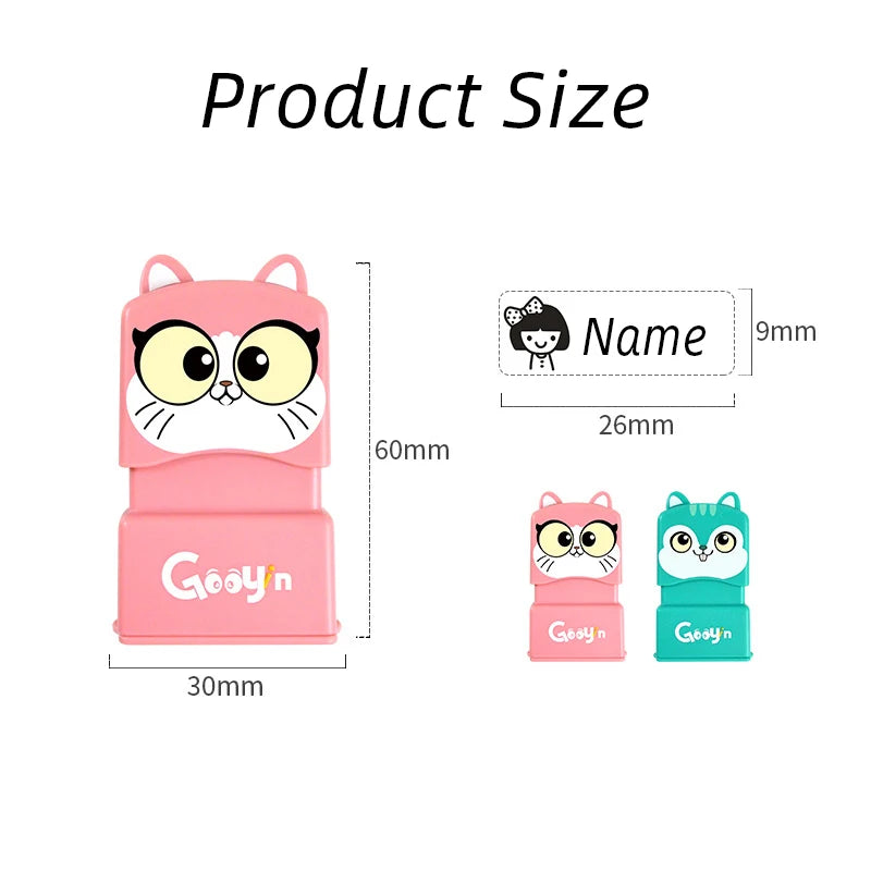 Customized Name Stamp Paints Personal Student Child Baby Engraved Waterproof Non-fading Kindergarten Cartoon Clothing Name Seal