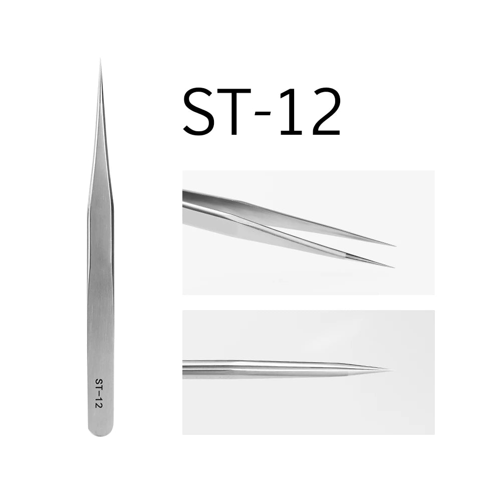GLAMLASH ESD ST SA Series Anti-static Eyelash Extension Tweezer Curved Lash Tweezer Straight Tip Tweezer Makeup Tool