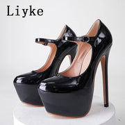 Platform Stiletto Buckle Pumps