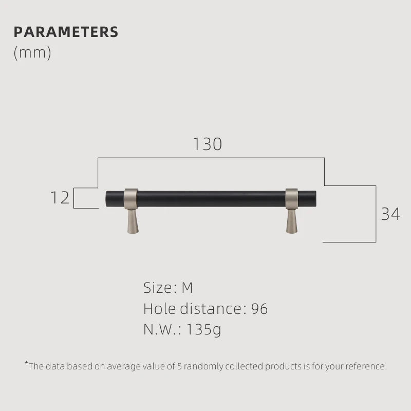 Dooroom Brass Furniture Handles T-bar Light Luxury Fashion Black Gold Silve Wardrobe Dresser Cupboard Cabinet Drawer Pulls