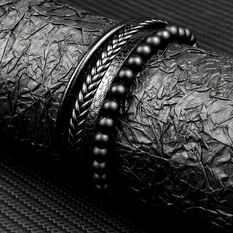 2025 Luxury Charm Stainless Steel Men's Natural Stone Bracelet Bracelet High Quality Magnet Clasp Christmas Gift