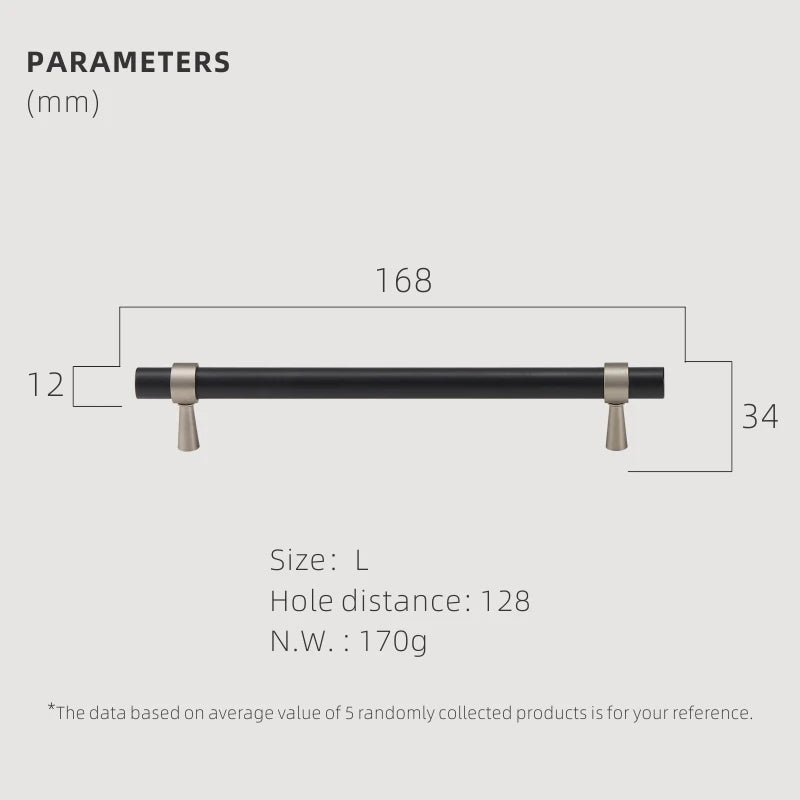 Dooroom Brass Furniture Handles T-bar Light Luxury Fashion Black Gold Silve Wardrobe Dresser Cupboard Cabinet Drawer Pulls