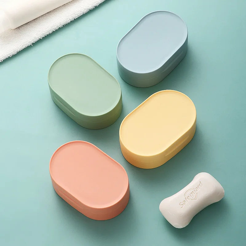 Polypropylene Travel Soap Case with Lid — Round or Oval