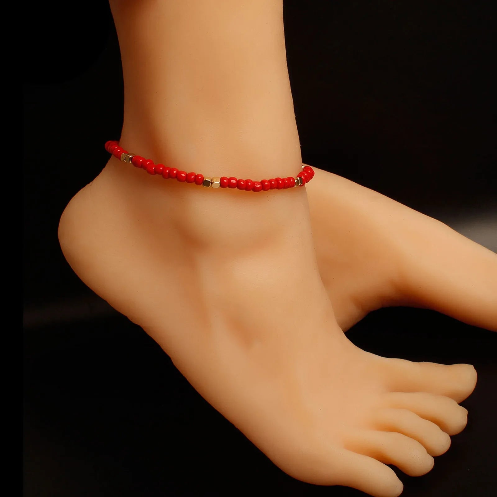 Bohemian Colorful Glass Beaded Anklet For Women Handmade Anklets on the leg Summer Beach Barefoot Jewelry Gift 21cm long,1 Piece