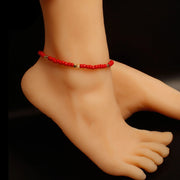 Bohemian Colorful Glass Beaded Anklet For Women Handmade Anklets on the leg Summer Beach Barefoot Jewelry Gift 21cm long,1 Piece