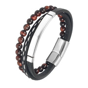 2025 Luxury Charm Stainless Steel Men's Natural Stone Bracelet Bracelet High Quality Magnet Clasp Christmas Gift