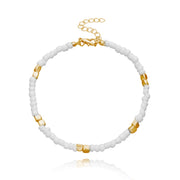 Bohemian Colorful Glass Beaded Anklet For Women Handmade Anklets on the leg Summer Beach Barefoot Jewelry Gift 21cm long,1 Piece