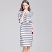 Maternity Nursing Dress Cotton Striped Summer Spring Skirt Pregnancy Dress for Pregnant Woman Dress Breastfeeding Dress