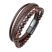 2025 Luxury Charm Stainless Steel Men's Natural Stone Bracelet Bracelet High Quality Magnet Clasp Christmas Gift