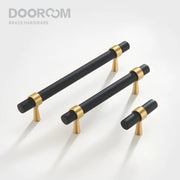 Dooroom Brass Furniture Handles T-bar Light Luxury Fashion Black Gold Silve Wardrobe Dresser Cupboard Cabinet Drawer Pulls