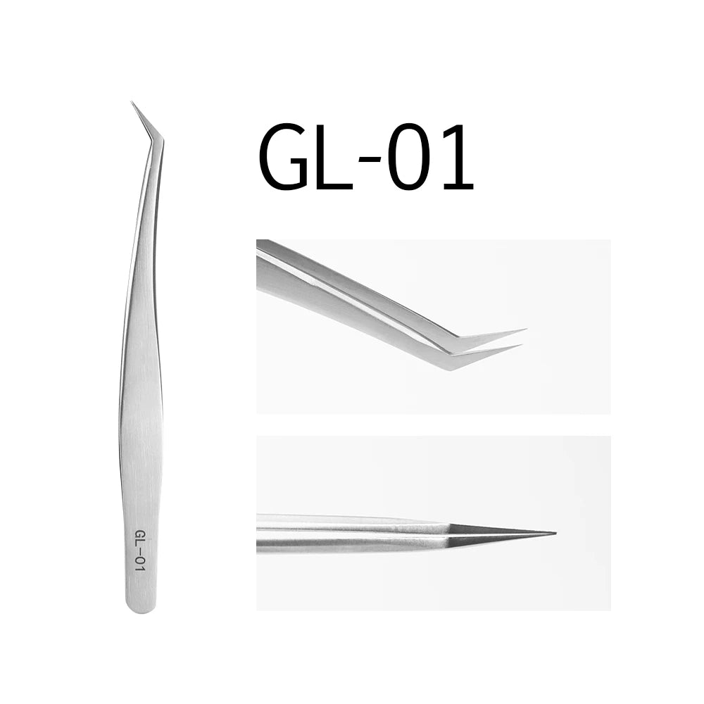 GLAMLASH ESD ST SA Series Anti-static Eyelash Extension Tweezer Curved Lash Tweezer Straight Tip Tweezer Makeup Tool