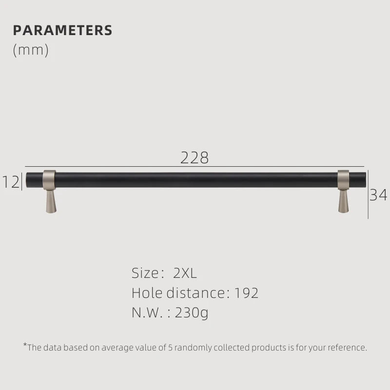 Dooroom Brass Furniture Handles T-bar Light Luxury Fashion Black Gold Silve Wardrobe Dresser Cupboard Cabinet Drawer Pulls