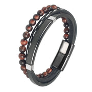 2025 Luxury Charm Stainless Steel Men's Natural Stone Bracelet Bracelet High Quality Magnet Clasp Christmas Gift