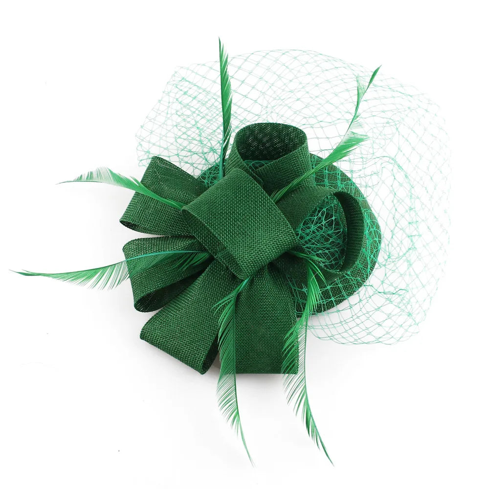 Women's Fascinator Hat Imitation Sinamay Feather Tea Party Pillbox Flower Derby Millinery Church Cocktail Headwear New Design