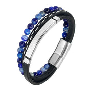 2025 Luxury Charm Stainless Steel Men's Natural Stone Bracelet Bracelet High Quality Magnet Clasp Christmas Gift