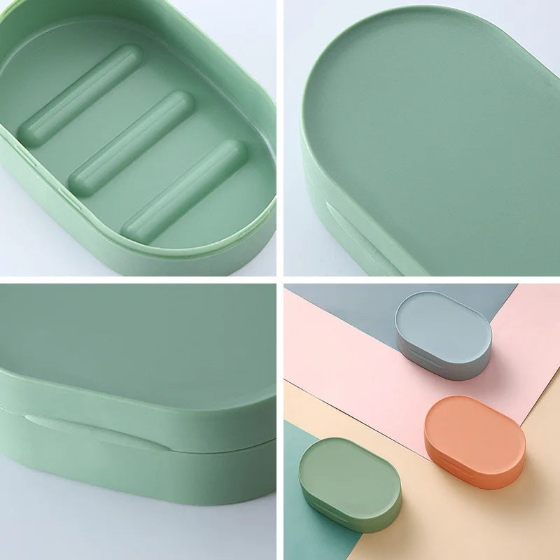 Polypropylene Travel Soap Case with Lid — Round or Oval