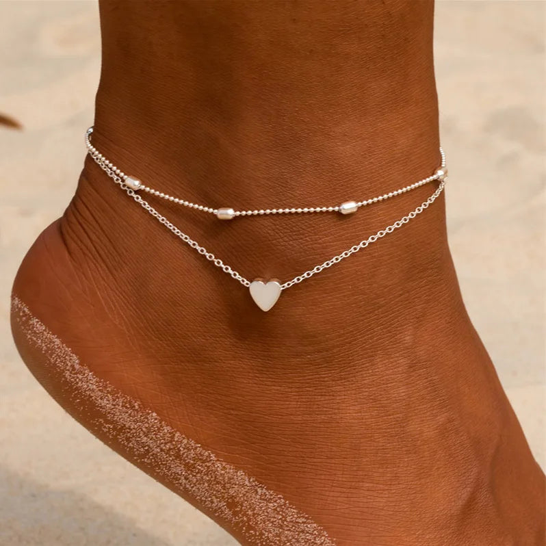 3pcs/set Gold Color Simple Chain Anklets For Women Beach Foot Jewelry Leg Chain Ankle Bracelets Women Accessories