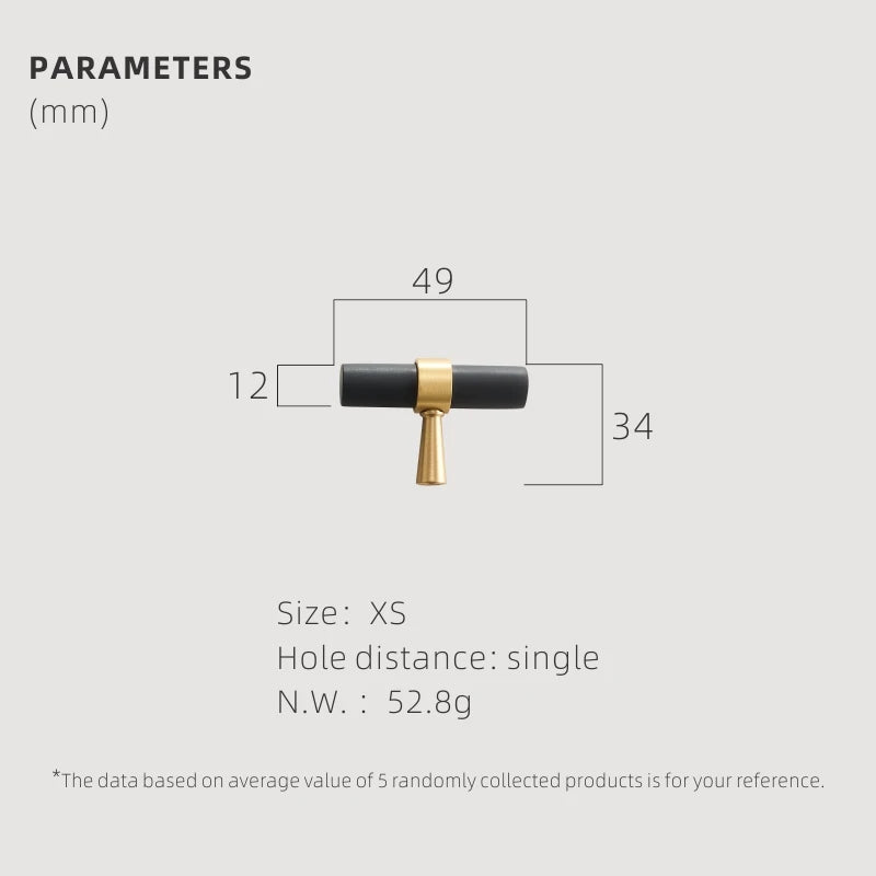 Dooroom Brass Furniture Handles T-bar Light Luxury Fashion Black Gold Silve Wardrobe Dresser Cupboard Cabinet Drawer Pulls