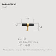 Dooroom Brass Furniture Handles T-bar Light Luxury Fashion Black Gold Silve Wardrobe Dresser Cupboard Cabinet Drawer Pulls