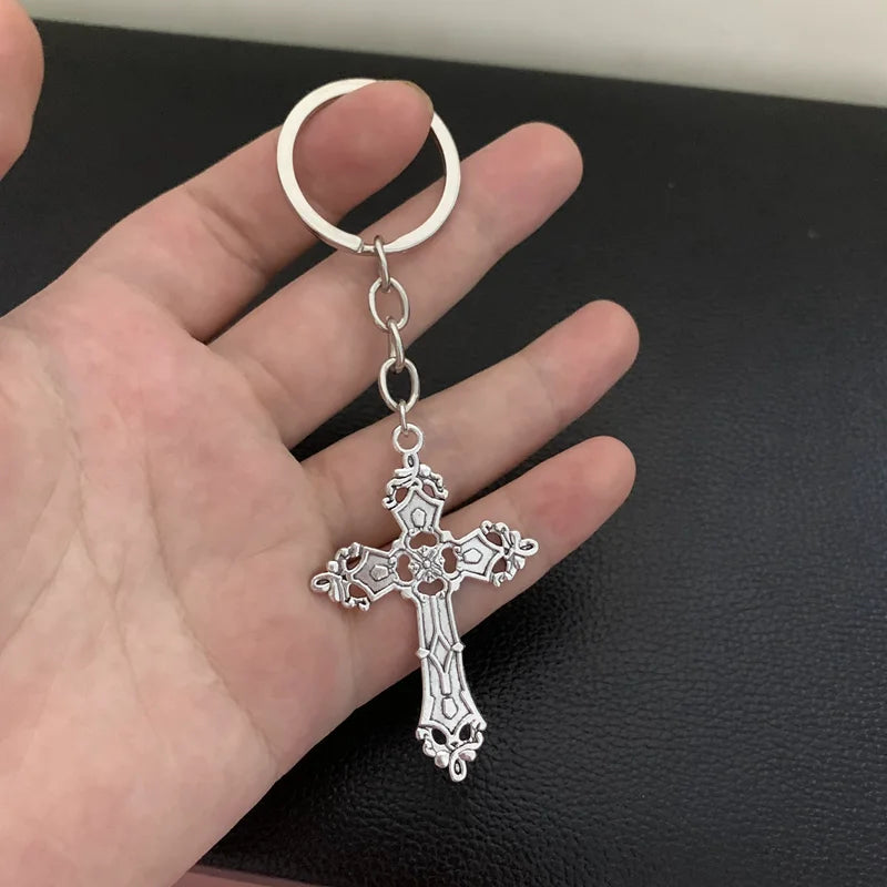Jesus Cross Keychains Christian Religion Key Chains Fashion Jewelry Accessories Gift 2021 Bag Charm Car Keyring For Men Women