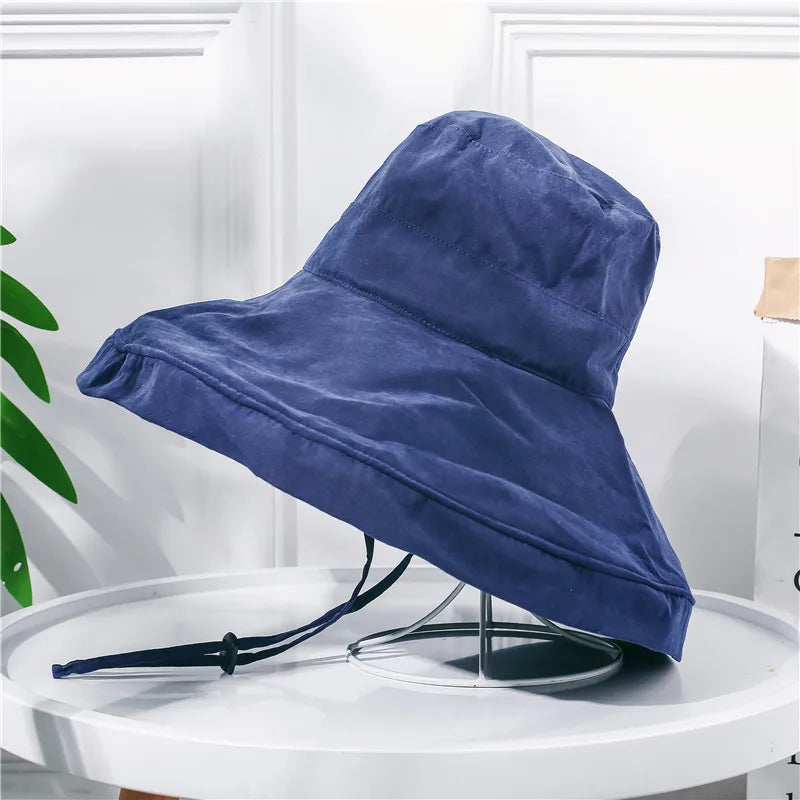 K22 Bucket Hat Fashion All-match Women's Panama Summer Hat Big Brim Sun Hat Double-Sided Fisherman Hat Sun Protection Sun Visor
