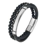 2025 Luxury Charm Stainless Steel Men's Natural Stone Bracelet Bracelet High Quality Magnet Clasp Christmas Gift