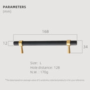 Dooroom Brass Furniture Handles T-bar Light Luxury Fashion Black Gold Silve Wardrobe Dresser Cupboard Cabinet Drawer Pulls