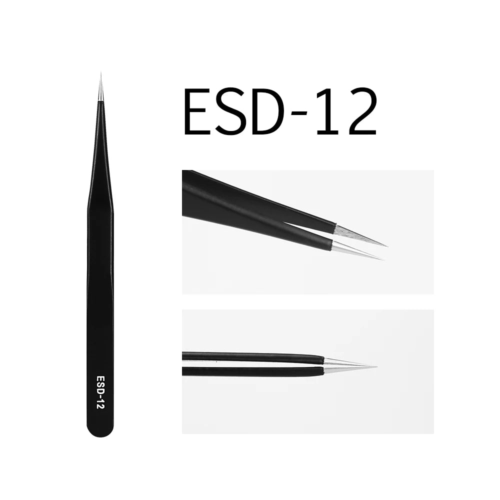 GLAMLASH ESD ST SA Series Anti-static Eyelash Extension Tweezer Curved Lash Tweezer Straight Tip Tweezer Makeup Tool