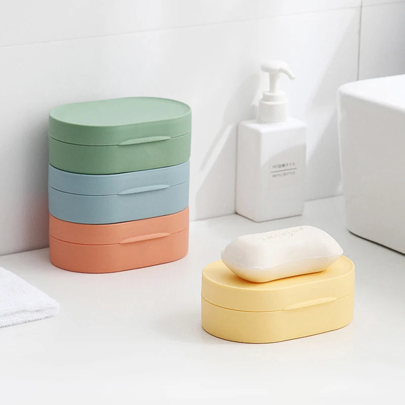 Polypropylene Travel Soap Case with Lid — Round or Oval