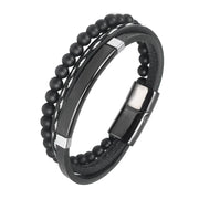 2025 Luxury Charm Stainless Steel Men's Natural Stone Bracelet Bracelet High Quality Magnet Clasp Christmas Gift