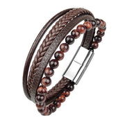 2025 Luxury Charm Stainless Steel Men's Natural Stone Bracelet Bracelet High Quality Magnet Clasp Christmas Gift