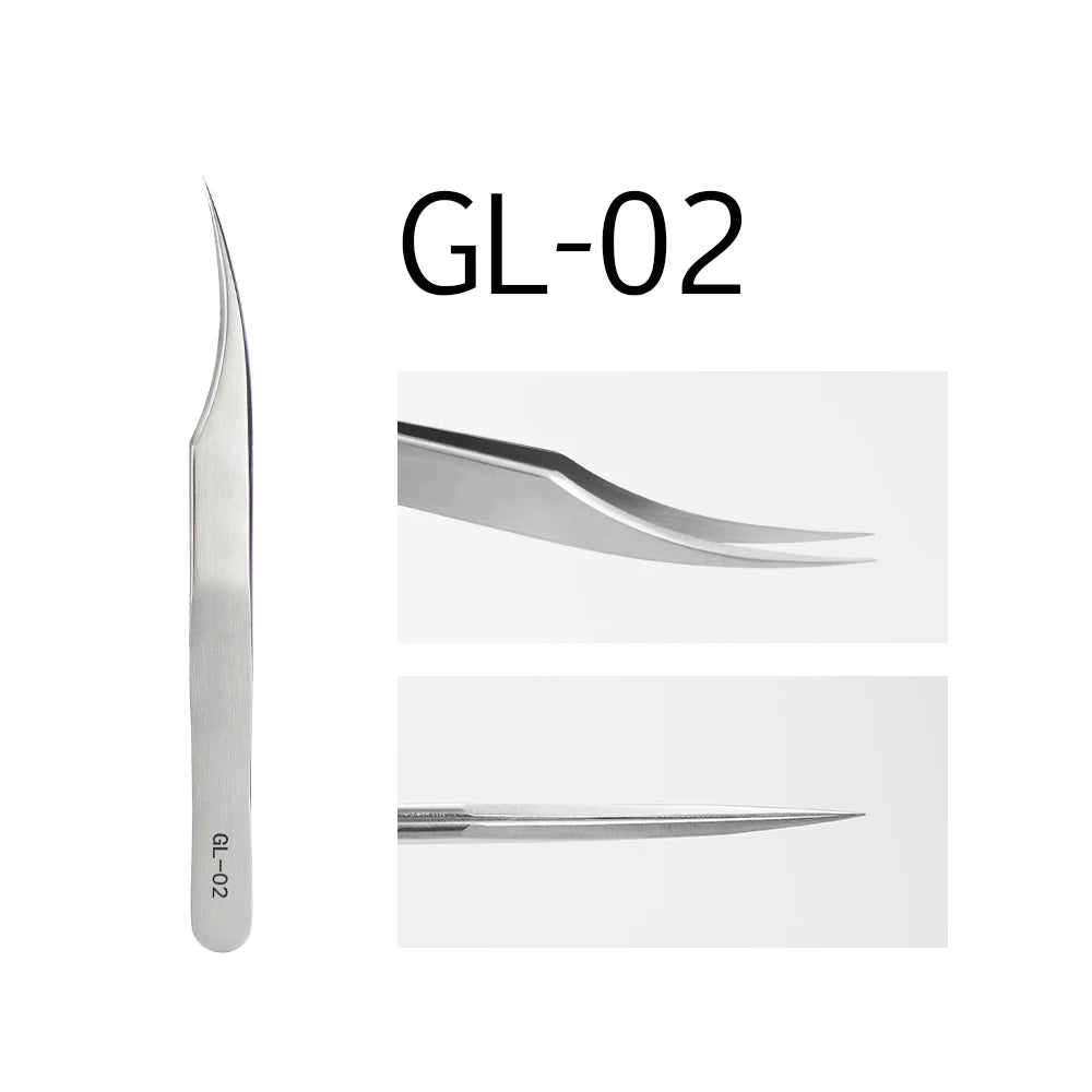 GLAMLASH ESD ST SA Series Anti-static Eyelash Extension Tweezer Curved Lash Tweezer Straight Tip Tweezer Makeup Tool
