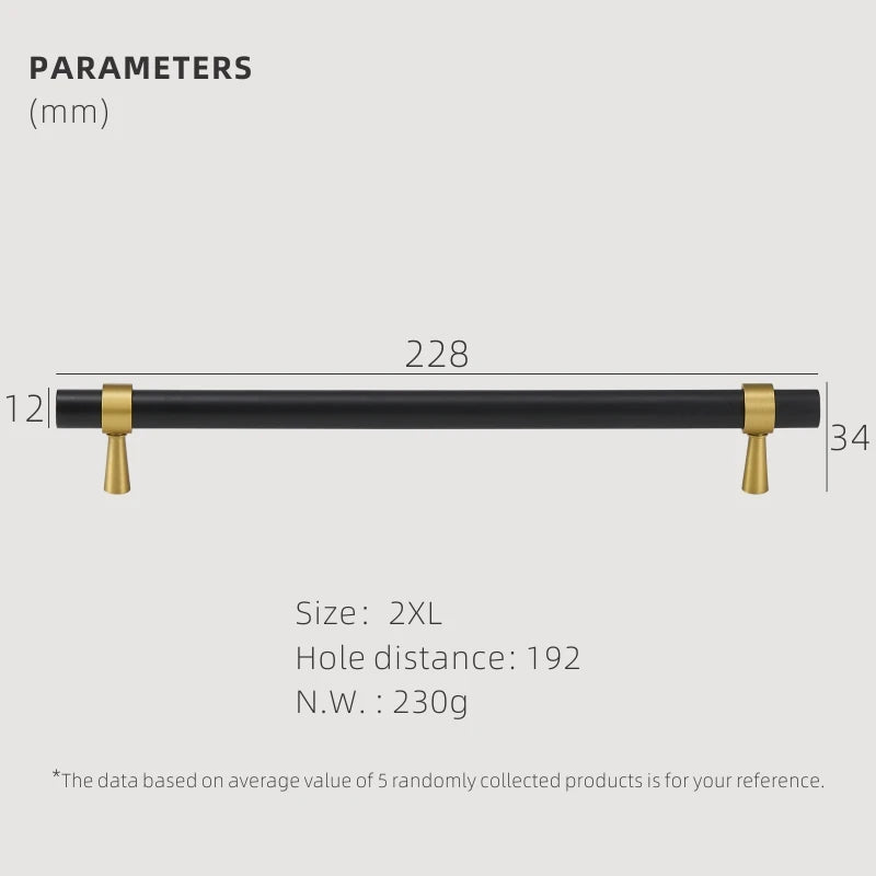 Dooroom Brass Furniture Handles T-bar Light Luxury Fashion Black Gold Silve Wardrobe Dresser Cupboard Cabinet Drawer Pulls