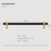 Dooroom Brass Furniture Handles T-bar Light Luxury Fashion Black Gold Silve Wardrobe Dresser Cupboard Cabinet Drawer Pulls