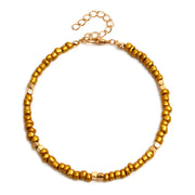 Bohemian Colorful Glass Beaded Anklet For Women Handmade Anklets on the leg Summer Beach Barefoot Jewelry Gift 21cm long,1 Piece