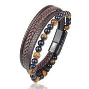 2025 Luxury Charm Stainless Steel Men's Natural Stone Bracelet Bracelet High Quality Magnet Clasp Christmas Gift