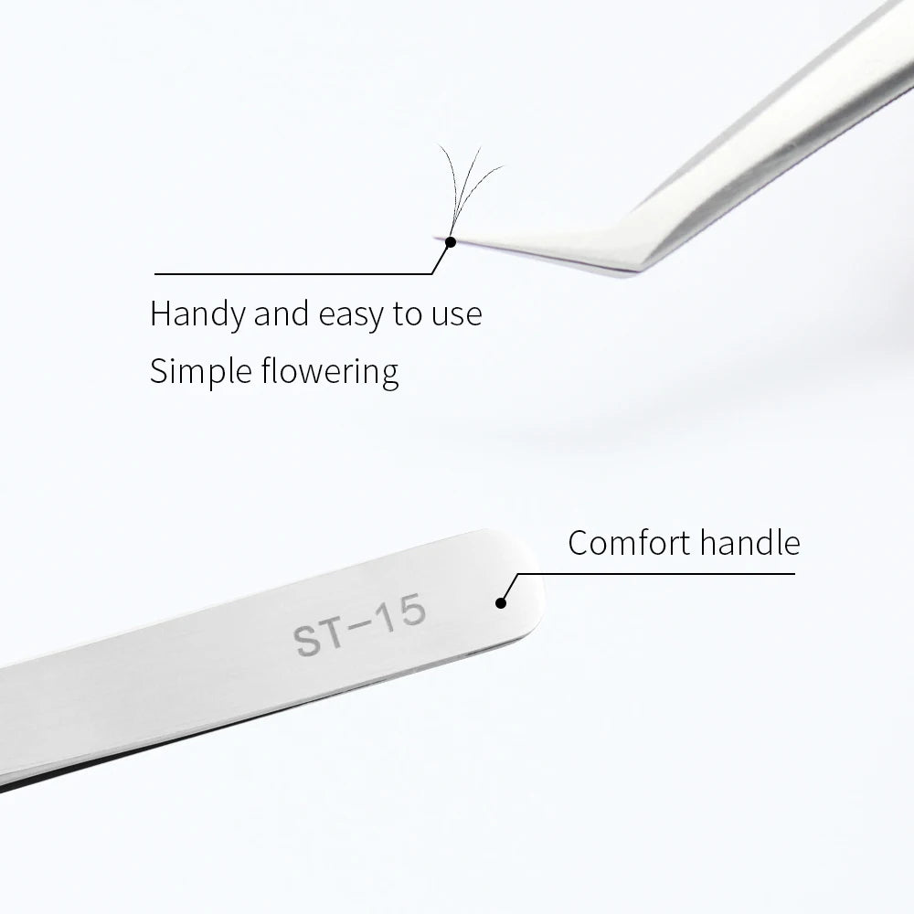 GLAMLASH ESD ST SA Series Anti-static Eyelash Extension Tweezer Curved Lash Tweezer Straight Tip Tweezer Makeup Tool