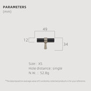 Dooroom Brass Furniture Handles T-bar Light Luxury Fashion Black Gold Silve Wardrobe Dresser Cupboard Cabinet Drawer Pulls