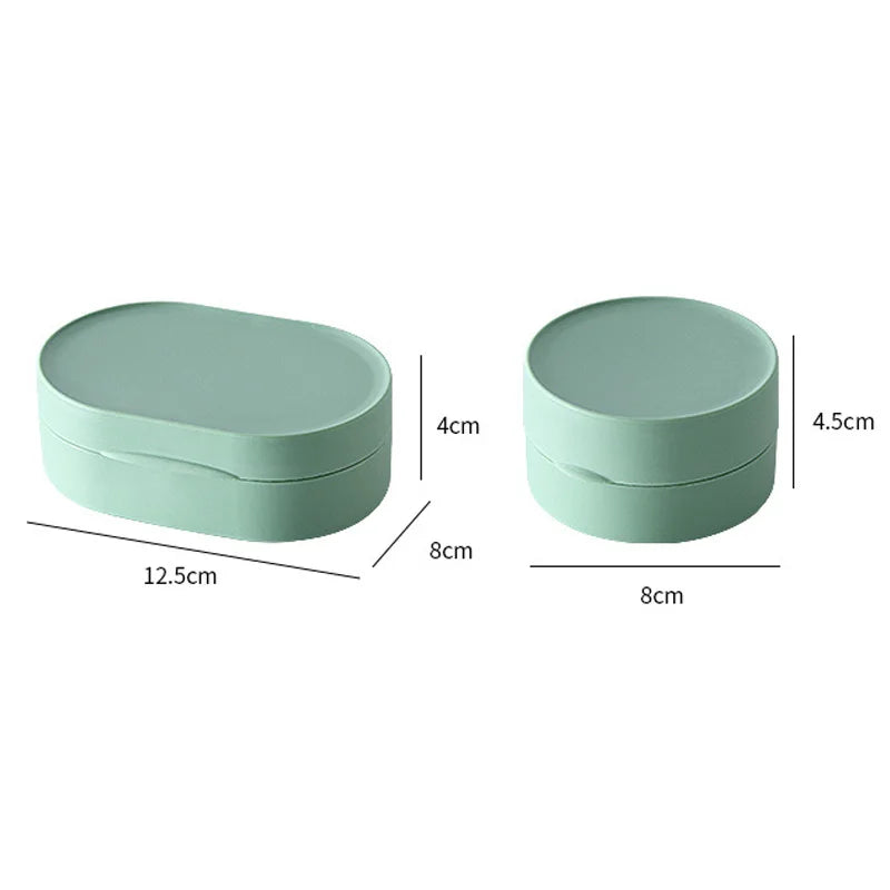 Polypropylene Travel Soap Case with Lid — Round or Oval