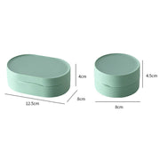 Polypropylene Travel Soap Case with Lid — Round or Oval