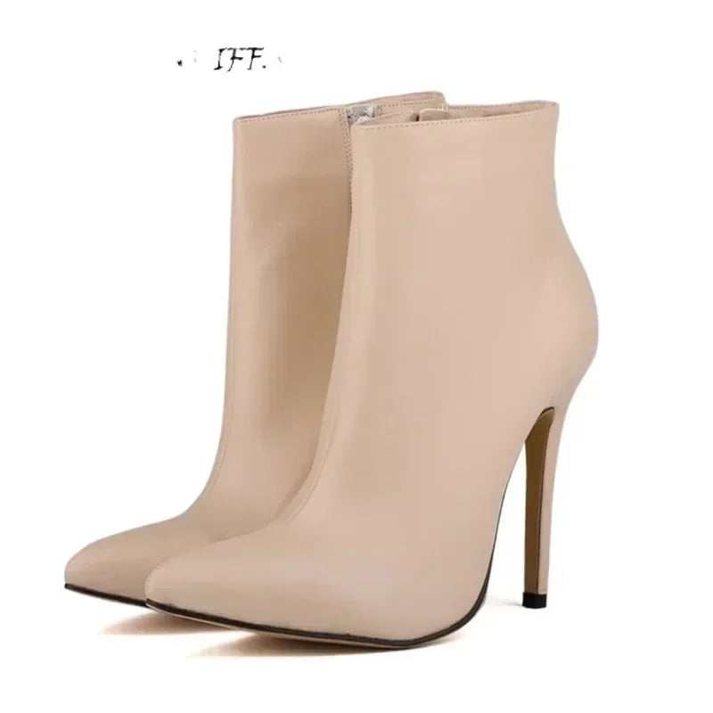 Faux Fur Stiletto Ankle Boots