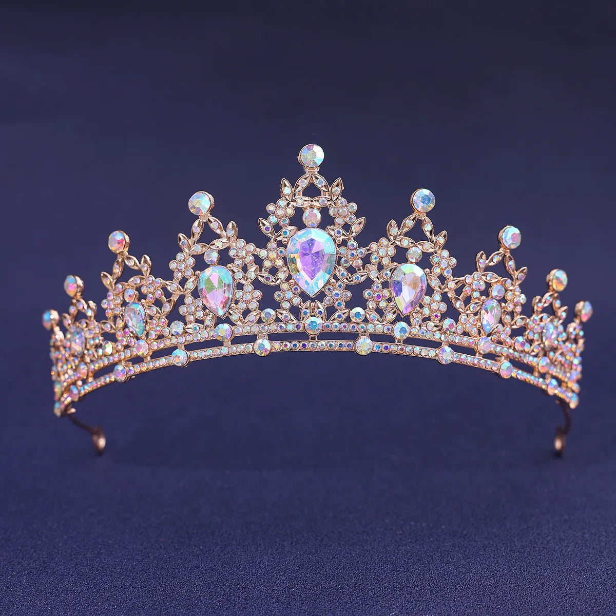 Luxury Elegant Princess Bridal Crystal Tiara Crown For Women Silver Color Diadem Veil Tiaras Wedding Hair Accessories Headpieces
