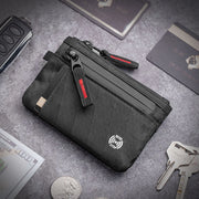 Black Nylon Multi-Compartment Zipper Wallet — 1 Piece