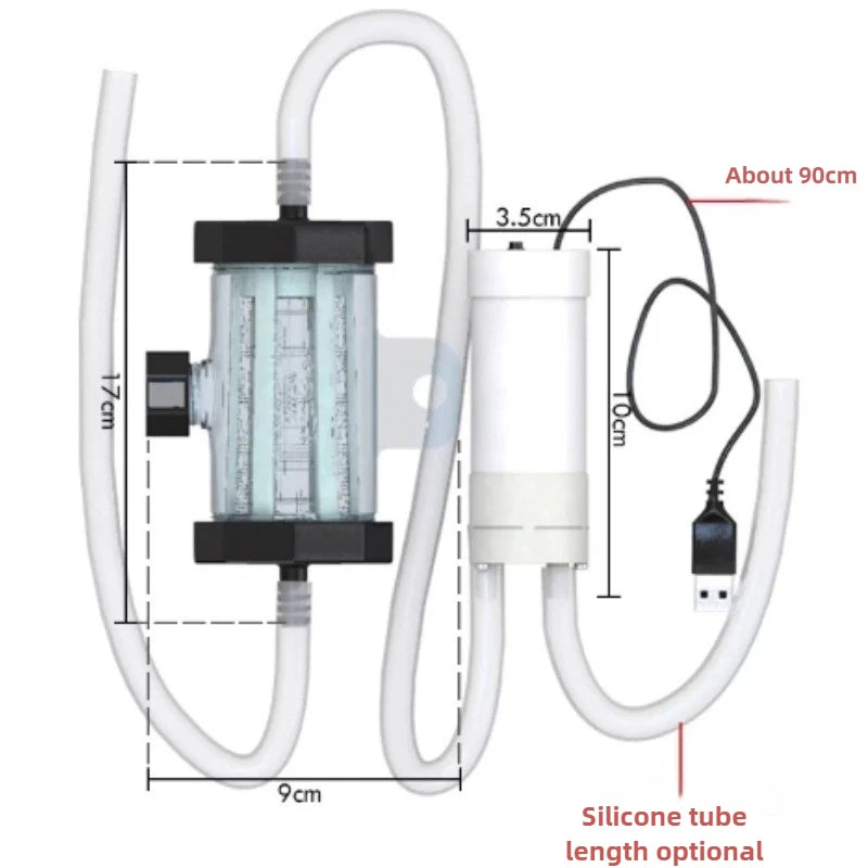Electric Aquarium Cleaner, 5V Fish Tank Gravel Vacuum Sand Washer & Water Changer Pump, Multi-Function Siphon for Fish Waste