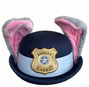 Kids Bunny Costume Accessories Set Bunny Ears Headband Police Badge Tie For Children Halloween Cosplay Carnival Party Dress Up