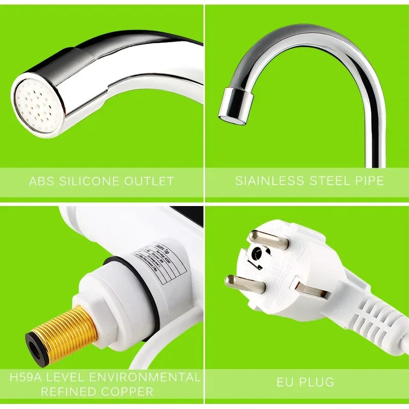 Electric Kitchen Water Heater Tap Instant Hot Water Faucet Heater Cold Heating Faucet Tankless Instantaneous Water Heater